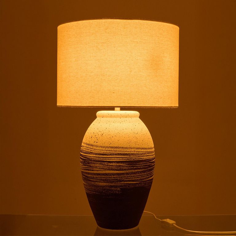 Rolph Table Lamp - Black and Beige - Ceramic