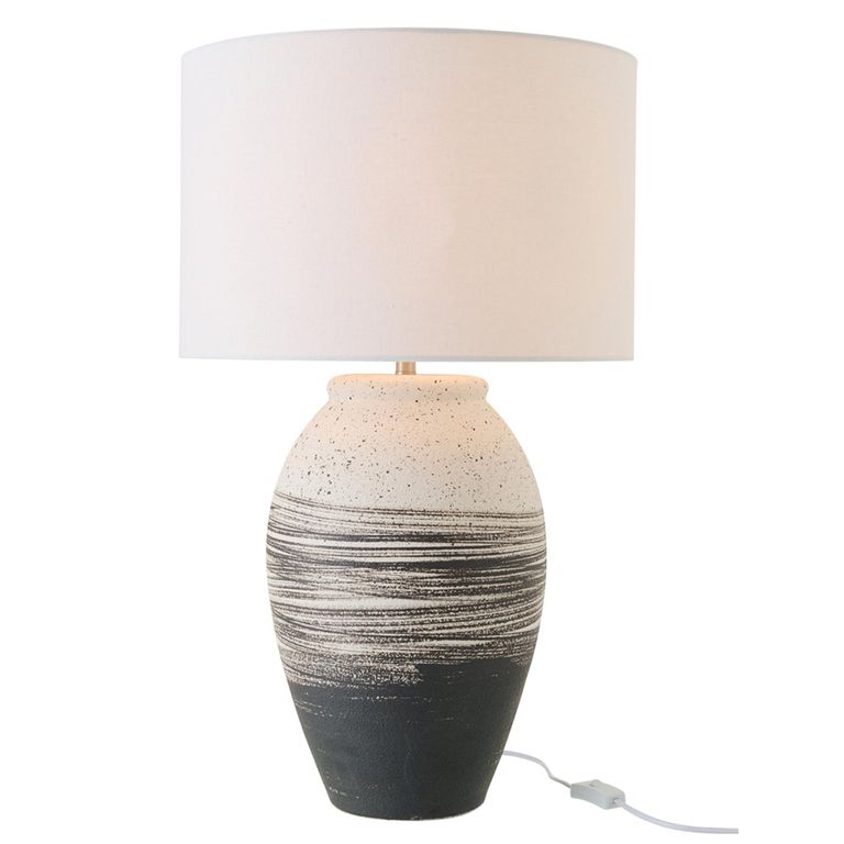 Rolph Table Lamp - Black and Beige - Ceramic