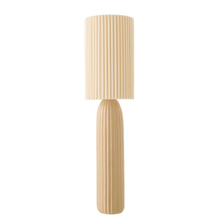Ruth Fluted Floor Lamp - Camel - Ceramic