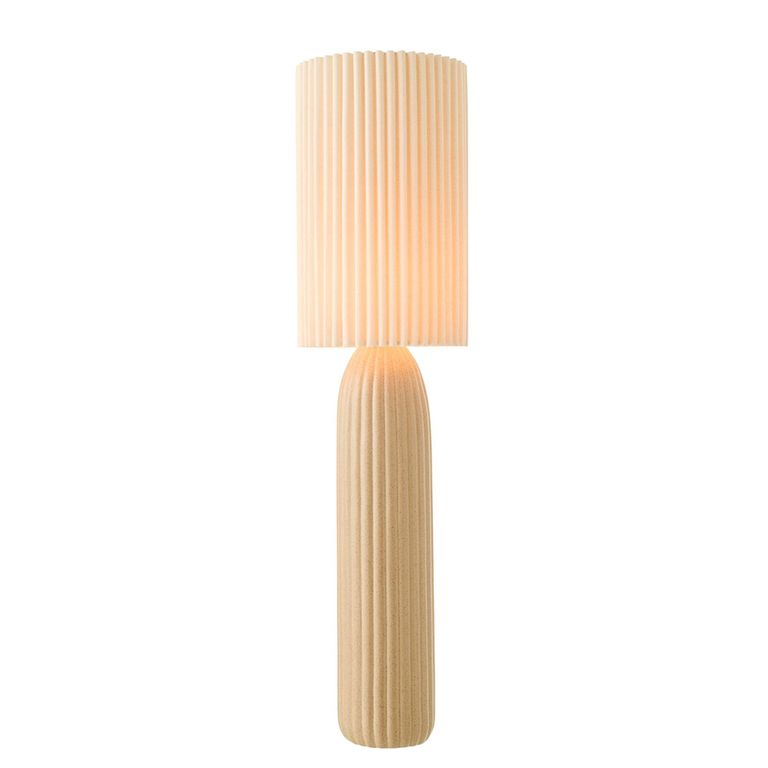 Ruth Fluted Floor Lamp - Camel - Ceramic