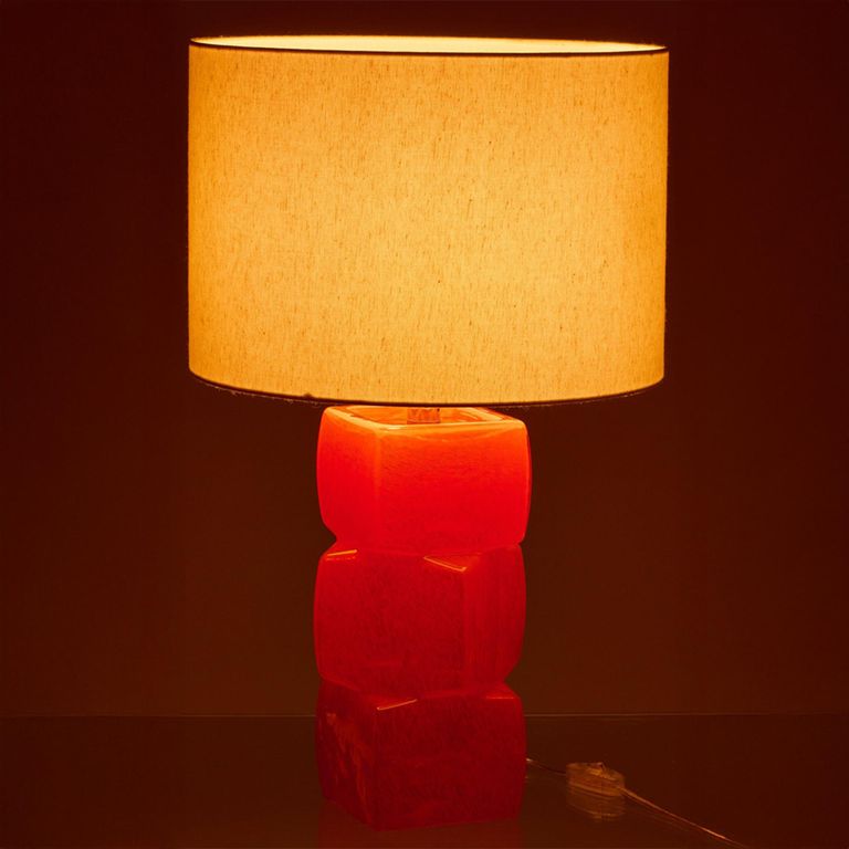 Table Lamp - 3 Cubes - Orange - Glass