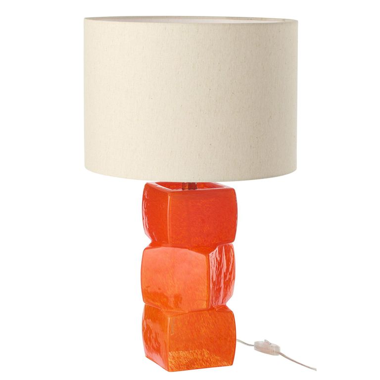 Table Lamp - 3 Cubes - Orange - Glass