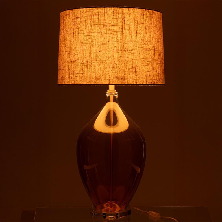 Amber Table Lamp - Brown - Glass