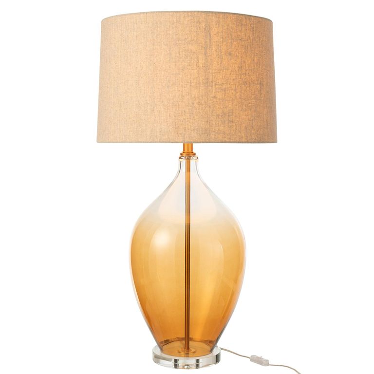 Amber Table Lamp - Brown - Glass
