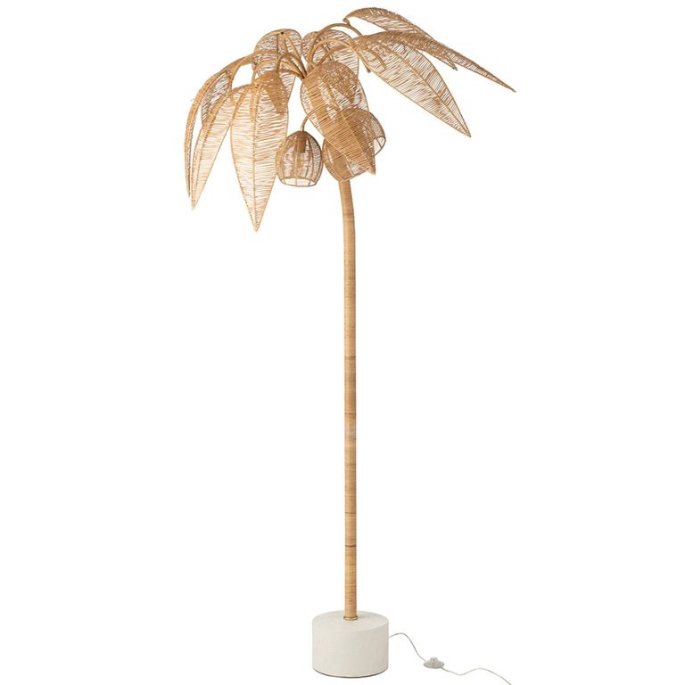 Coconut Tree Floor Lamp - Large - Natural - Cane Webbing and Metal