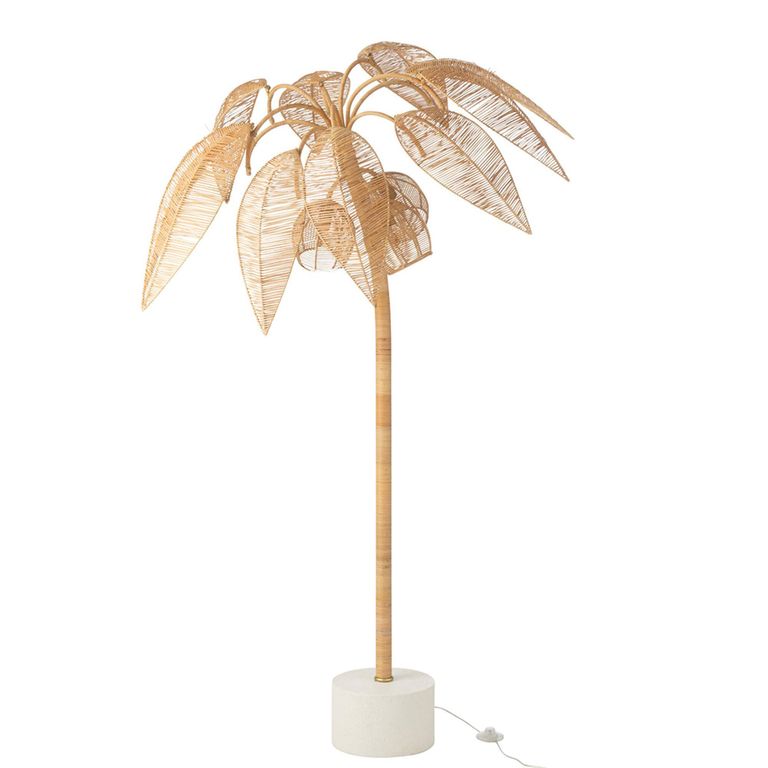 Coconut Tree Floor Lamp - Small - Natural - Cane Webbing and Metal