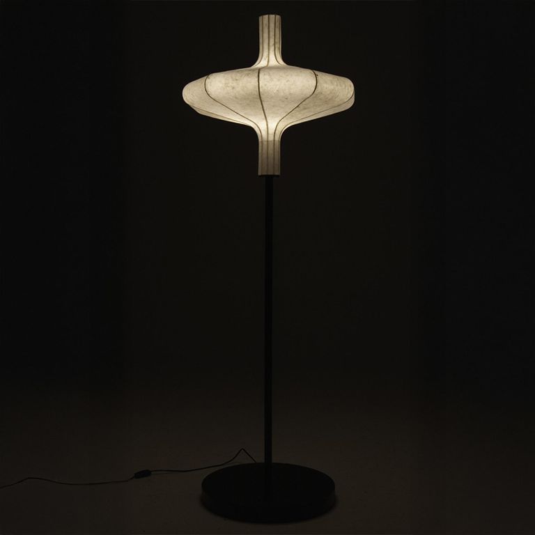 Floor Lamp - Natural and Black - Paper