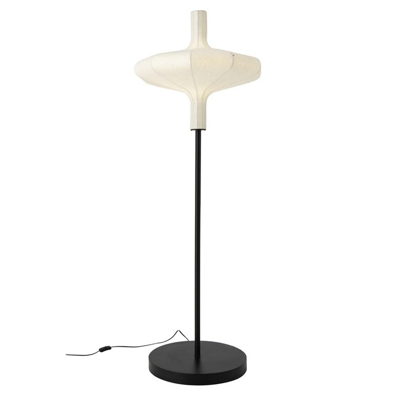 Floor Lamp - Natural and Black - Paper