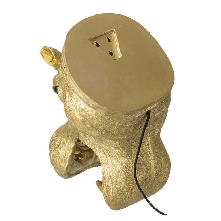 Hippopotamus Head Wall Lamp - Gold - Polyresin