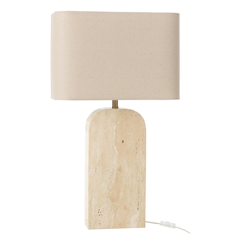Table Lamp - Beige - Travertine Marble