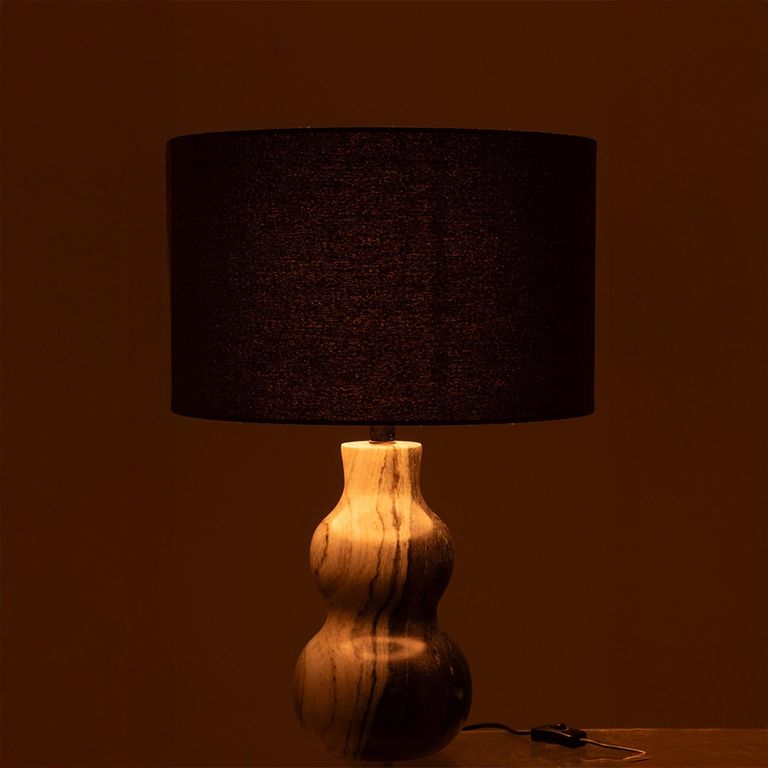 Table Lamp - Black and Light Grey - Marble