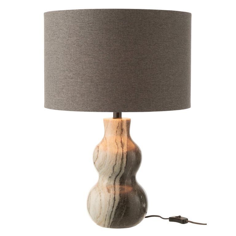 Table Lamp - Black and Light Grey - Marble