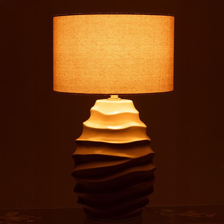 Waving Table Lamp - Beige - Ceramic