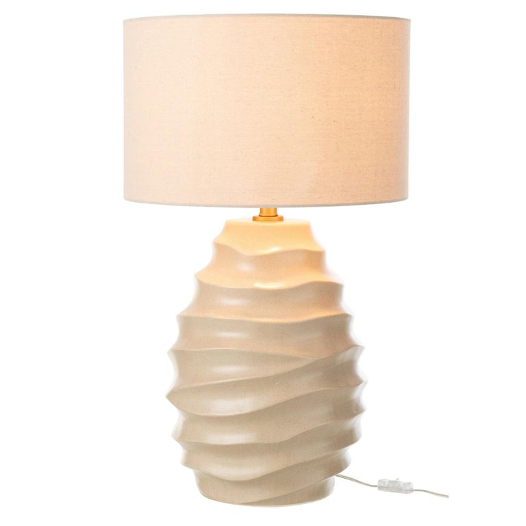 Waving Table Lamp - Beige - Ceramic