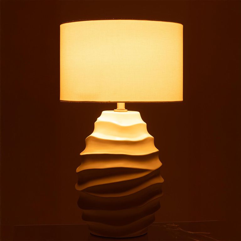 Waving Table Lamp - White - Ceramic