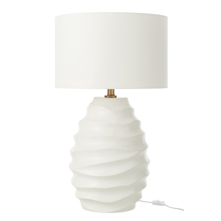 Waving Table Lamp - White - Ceramic