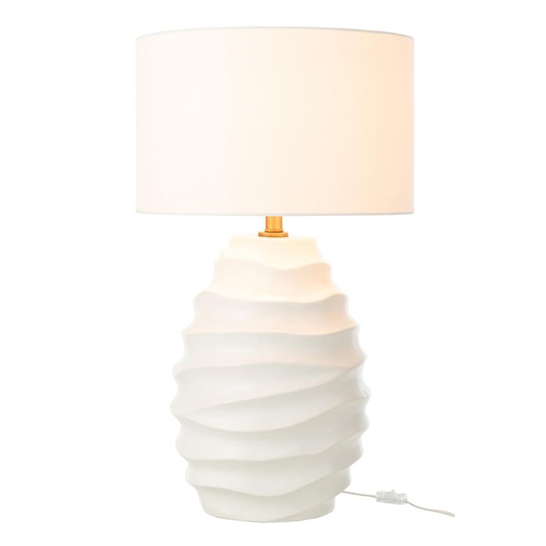 Waving Table Lamp - White - Ceramic