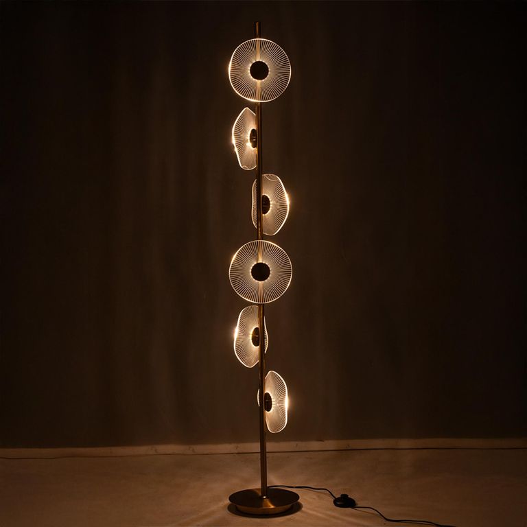 LED Flower Floor Lamp - Gold - Plastic and Metal