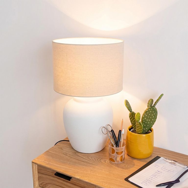 Meli Table Lamp - White - Ceramic