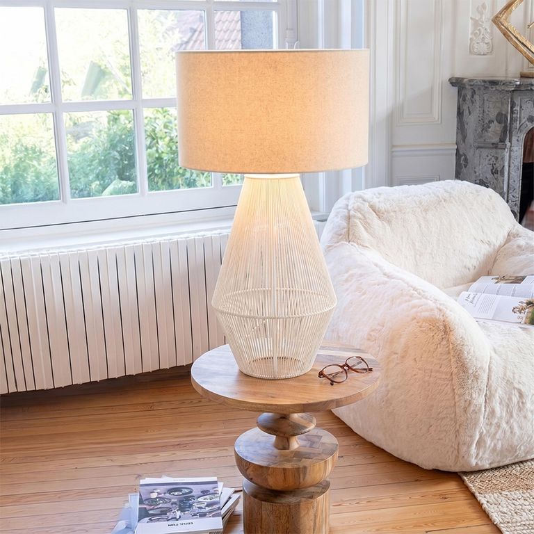 Striing Table Lamp - White - Paper and Metal