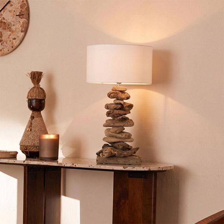 Table Lamp - Natural and White - Driftwood
