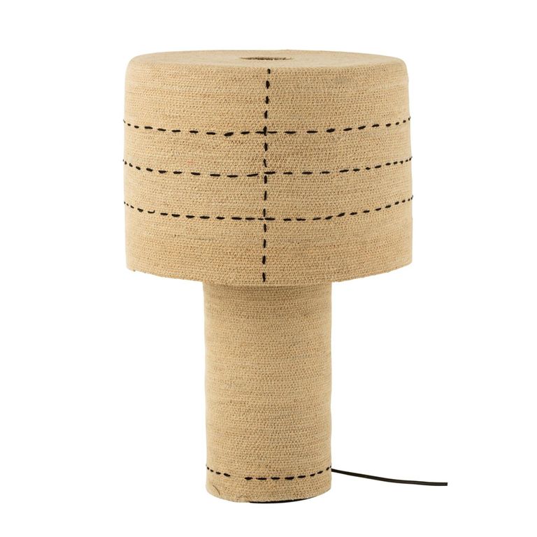 Dotted Lines Table Lamp - Natural and Black - Seagrass