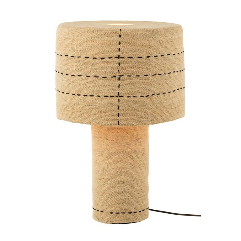 Dotted Lines Table Lamp - Natural and Black - Seagrass