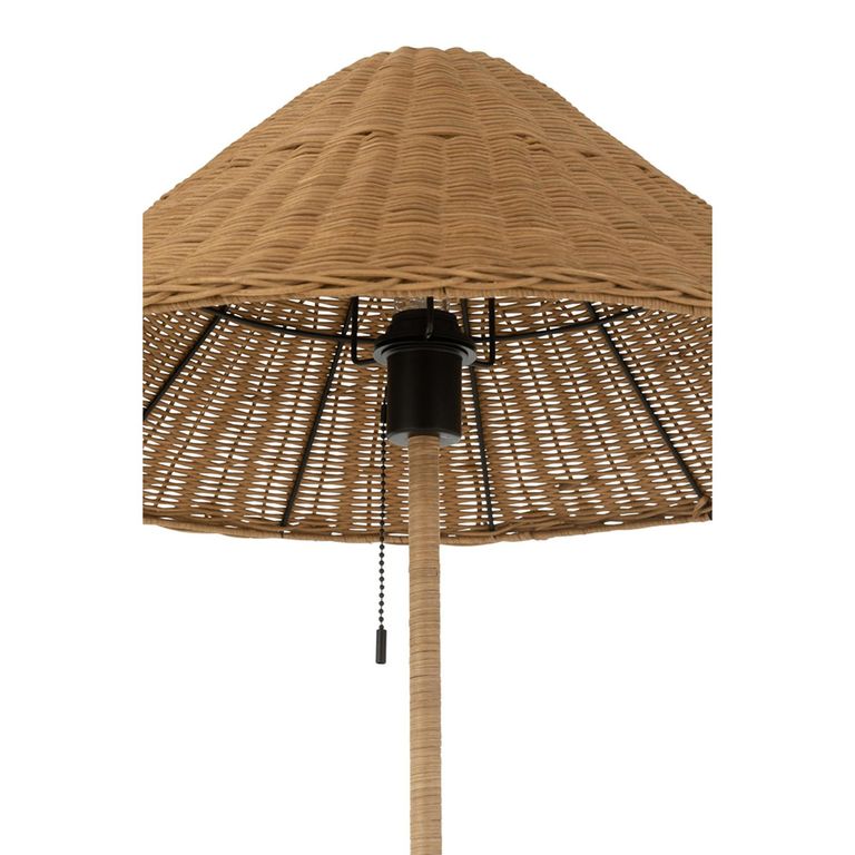 Floor Lamp - Natural and Black - Rattan and Metal