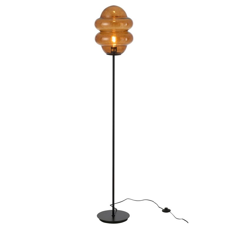 Honey Spoon Floor Lamp - Brown - Glass