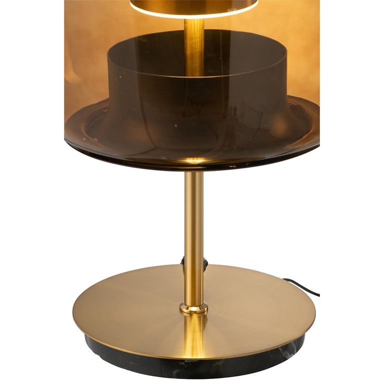 LED Table Lamp - Brown - Glass