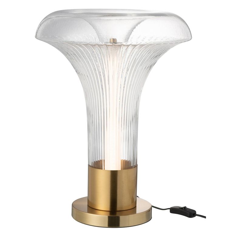 LED Table Lamp - Transparent and Gold - Glass and Metal