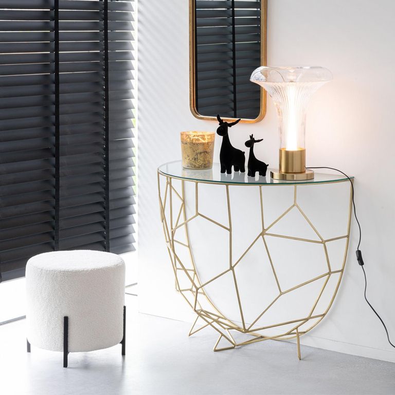LED Table Lamp - Transparent and Gold - Glass and Metal