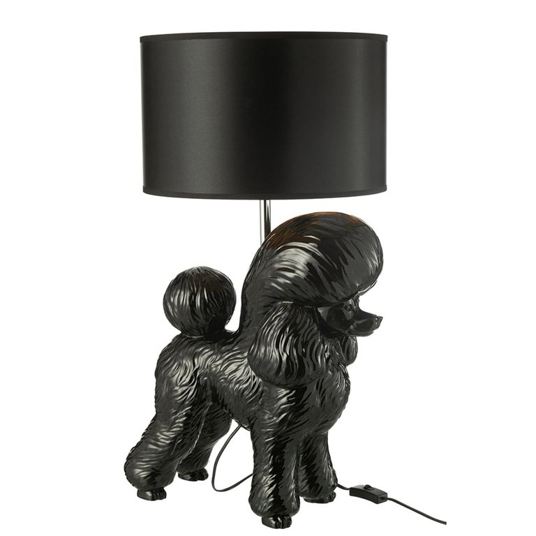 Poodle Table Lamp - Black - Polyresin