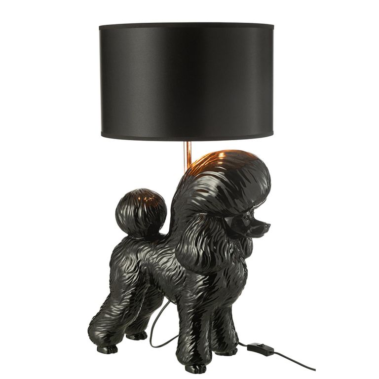 Poodle Table Lamp - Black - Polyresin