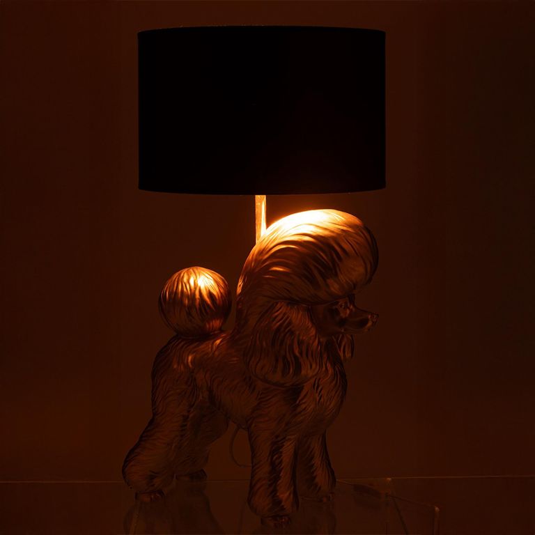 Poodle Table Lamp - Gold - Polyresin