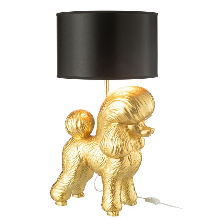 Poodle Table Lamp - Gold - Polyresin