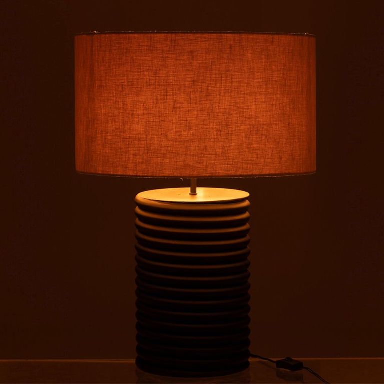 Table Lamp - Black and Grey - Threaded Ailanthus Wood