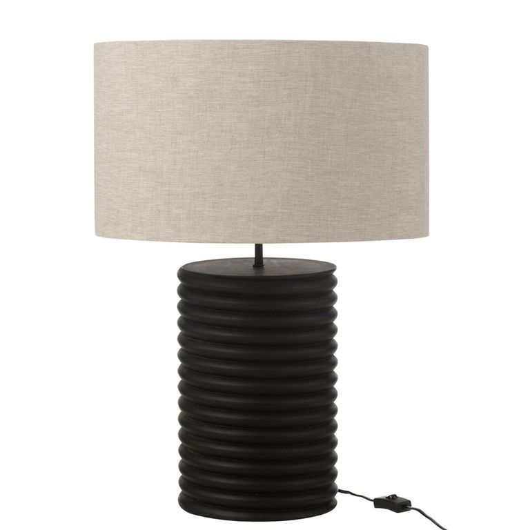 Table Lamp - Black and Grey - Threaded Ailanthus Wood