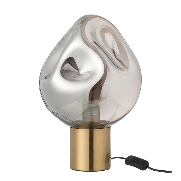 Table Lamp - Grey and Gold - Glass and Metal