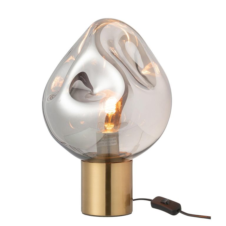 Table Lamp - Grey and Gold - Glass and Metal