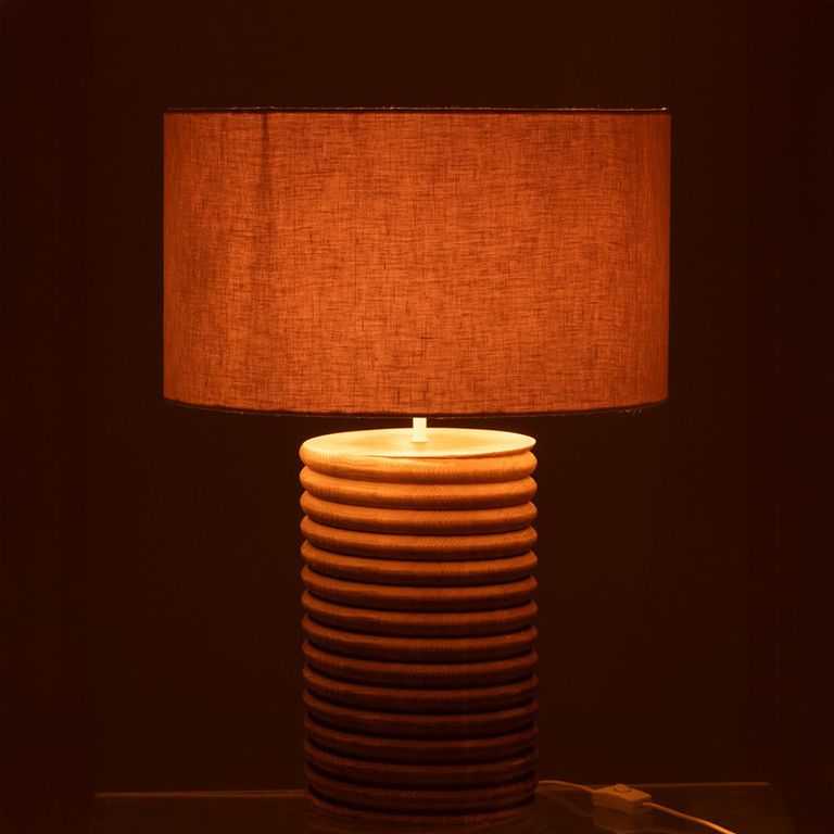 Table Lamp - Natural and Grey - Threaded Ailanthus Wood