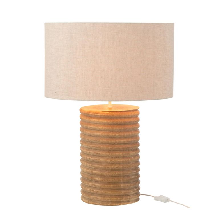 Table Lamp - Natural and Grey - Threaded Ailanthus Wood