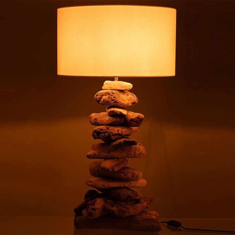 Table Lamp - Natural and White - Driftwood