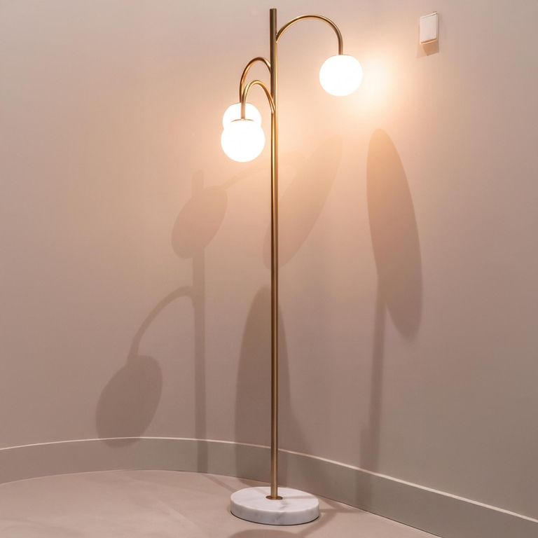 Janou Floor Lamp - Gold - Glass and Metal