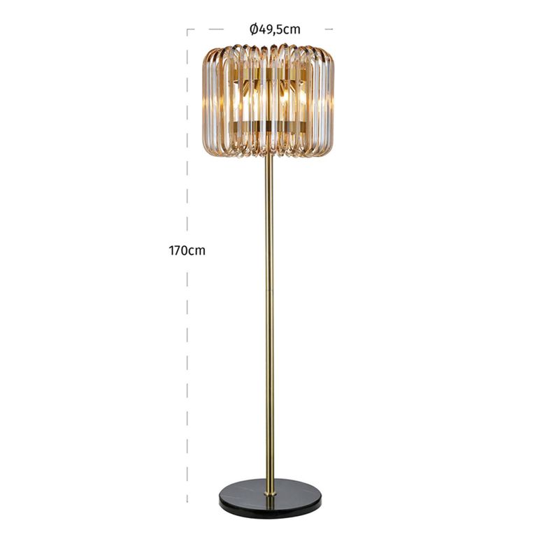 Channa Floor Lamp - Bronze - Glass and Metal