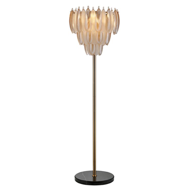Chloe Floor Lamp - Antique Brass - Glass and Metal
