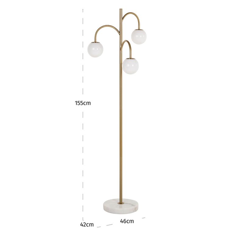 Janou Floor Lamp - Gold - Glass and Metal