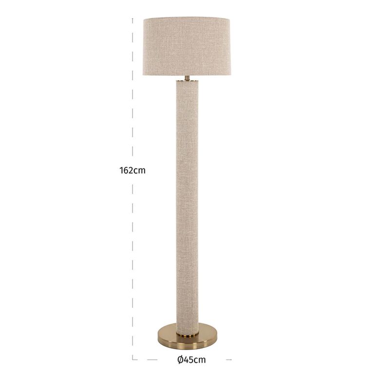 Joline Floor Lamp - Beige - Linen Fabric