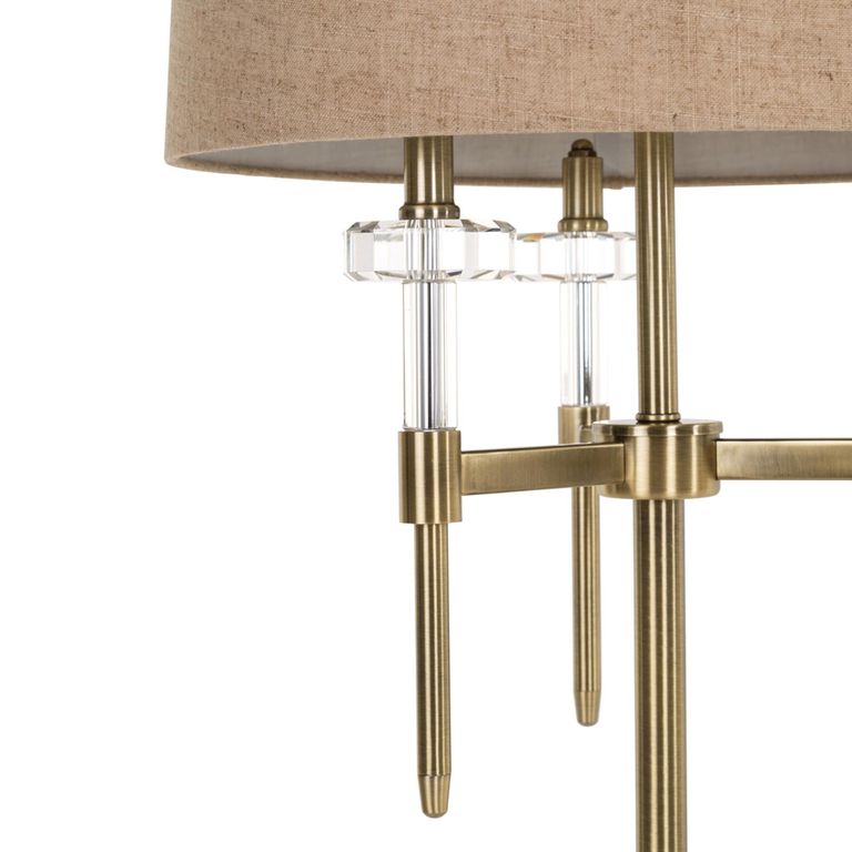 Josie Floor Lamp - Brushed Gold - Fabric and Metal