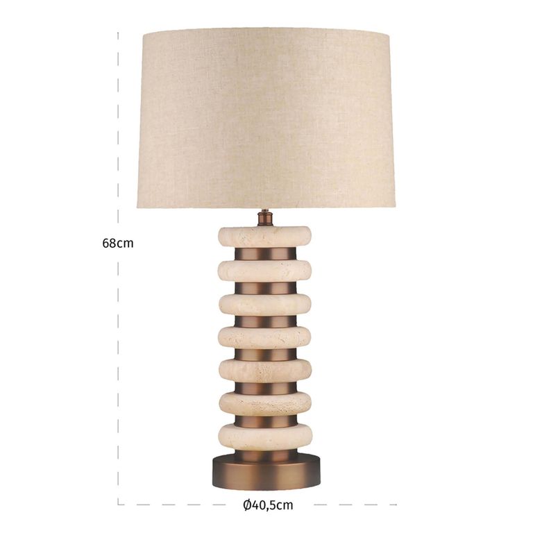 Blair Table Lamp - Round - Natural - Travertine